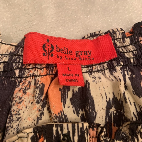 belle gray by Lisa Rinna Cheetah Print Blouse L - Picture 2 of 7